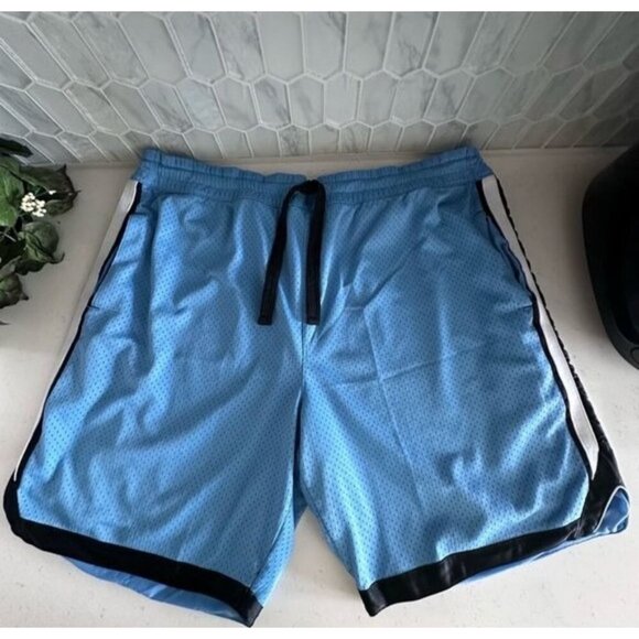 Mens XL Blue Basketball Shorts With Black & White Trim By Athletic Works - Picture 1 of 7